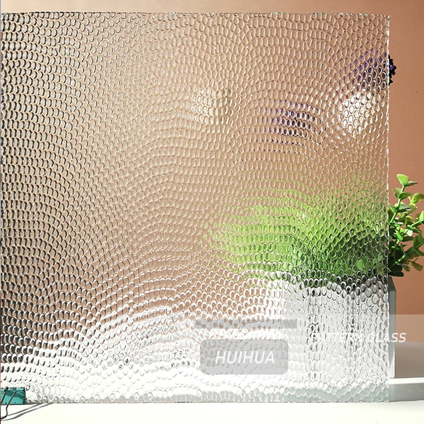 Clear 100 C Pattern Textured Glass Used in Leading Glass Panels/Kitchen Cabinets/Window/Door