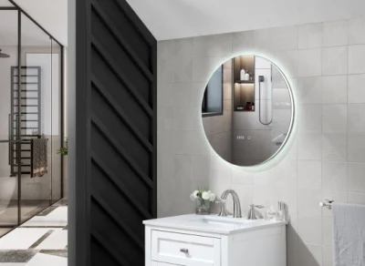 Новый модный дизайн, безрамное Samrt, оптовая продажа, украшение для дома, овальная круглая форма, алюминиевое железное настенное светодиодное зеркало