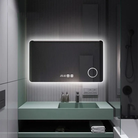 Умное зеркало для ванной комнаты с Bluetooth и светодиодной подсветкой и цифровыми часами
